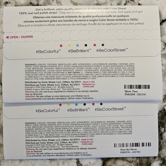 Color Street Nail Polish Strips -Retired 2 Set Bundle - Over the Moon & Showtime - Picture 3 of 3
